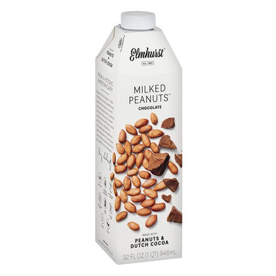 Elmhurst Milked - Chocolate Peanut Milk - 32 Fluid Ounces. Only 6 Ingredients, 8g Protein, Non Dairy, No Added Gums or Emulsifiers, Vegan