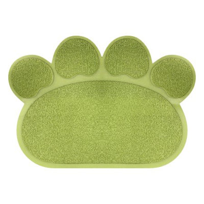 Trademark Global Games Non Slip Food and Litter Mat for Dogs and Cats- Floor Protecting Paw Shaped Mat for Cat and Dog Bowls- BPA and Phthalate Free By PETMAKER