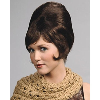 Beehive Wig B-52 1960s Theater Short Beahive Women's Side Curl Enigma Costume Wigs Color Brown