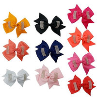 Everpert 10pcs Girls Hair Clips Headwear Bowknot Crystal Hairpins Hair Accessories