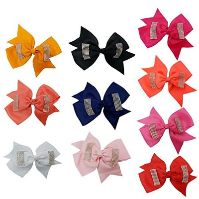 Everpert 10pcs Girls Hair Clips Headwear Bowknot Crystal Hairpins Hair Accessories
