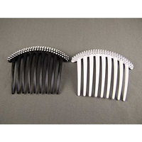 Big Huge Hair Comb set pack Black White Silver plastic side clip 4 wide