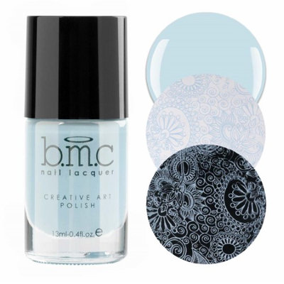 BMC Snowflake Waltz Collection: Doll Dance - Gray Blue Cream Creative Art Stamping Polish
