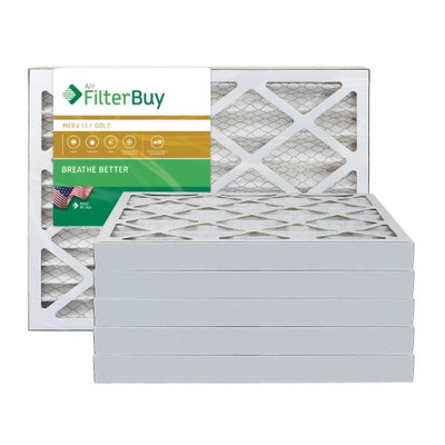AFB Gold MERV 11 12x26x2 Pleated AC Furnace Air Filter. Filters. 100% produced in the USA. (Pack of 6)
