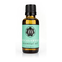 Mirth Beauty Eucalyptus Essential Oil for bath, feet, relaxing rub, home fragrance and reed diffuser bottle. Large 1oz (30ml) dropper bottle.