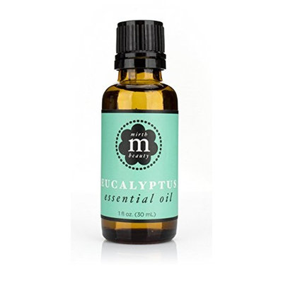 Mirth Beauty Eucalyptus Essential Oil for bath, feet, relaxing rub, home fragrance and reed diffuser bottle. Large 1oz (30ml) dropper bottle.