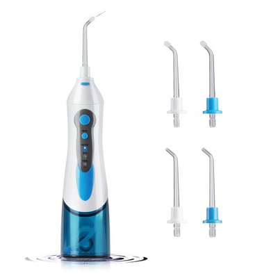 Electric Dental Water Flosser, Cordless, Portable and Rechargable Oral Irrigator with 3 Operation Modes and 4 Rotatable Jet Tips, IPX7 Waterproof for Cleaning Braces and Teeth Whitening
