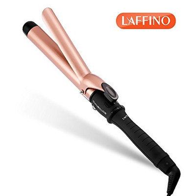 Laffino Curling Iron Ceramic Tourmaline Coating Hair Curling Wand with Anti-Scald Insulated Tip for Tousled Curls and Waves, 1 1/4 Inch