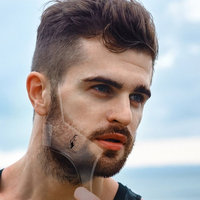 Mr.lion - Beard Shaping Tool Template,5 in 1 Multi-Functional Beard Trimming Guide Tool with inbuilt Comb,Beard Shaving Kit for Men Gift,Works with Razor or Clippers -(Clear)