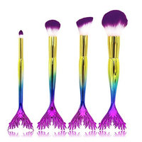 KaiCran 4PCS Make Up Foundation Eyebrow Eyeliner Blush foundation makeup brushes Fan Brushes