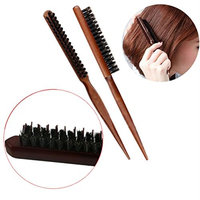 1 Pack Comb Hairbrush Professional Salon Teasing Hair Brushes Slim Line Hairdressing Styling Tools Combo Pocket Long Round Handle Holder Pretty Popular Beard Brush Natural Grooming Women Travel Kit