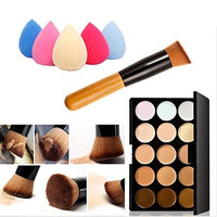 Demarkt 15 Colors Makeup Concealer Contour Palette + Water Sponge Puff + Makeup Brush