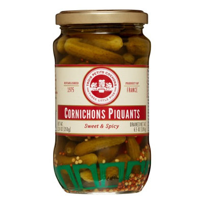 Les Trois Petits Cochons 3 Little Pigs Sweet & Spicy Cornichons, 12.4 Oz