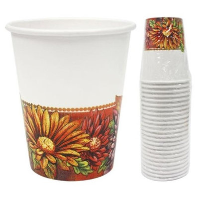 Hanna K Signature 2184908 9 oz Floral Art Paper Hot-Cold Cup - Pack of 36 & 24 per Pack