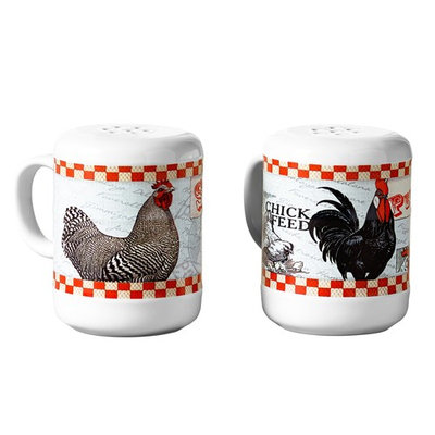 Checkered Chicken Salt & Pepper Shakers