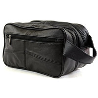 Men's Leather Toiletries / Travel / Holiday / Over Night / Weekend Wash Bag