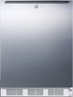 SUMMIT Built-in undercounter refrigerator with lock, stainless steel door, and horizontal handle