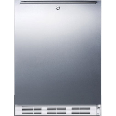 SUMMIT Built-in undercounter refrigerator with lock, stainless steel door, and horizontal handle