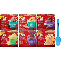 Duncan Hines Perfect Size for 1 Variety Pack - 1 box each of Cookies & Cream, Smores Cake, German Chocolate, Lemon Cake, Brownie, Banana Bread - with Limited Edition By The Cup Spoon