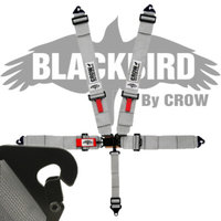 Crow Black Bird Quick Release Grey Seat Belt 3 Inch Lap 3 Inch Shoulders 5 Point Clip In Style