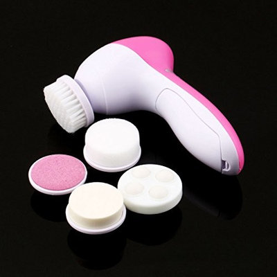 Bhbuy 5 in 1 Multifunction Electric Face Facial Cleansing Brush Spa Skin Care Massage