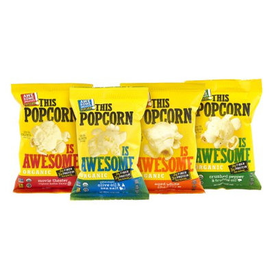 Awesome Organic Snacks This Popcorn Is Awesome Organic Popcorn Variety Pack, 1 oz, 20 Count