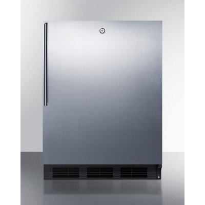 Summit ALB753LBLSSHV 5.5 Cu. Ft. Black Undercounter Built-In Compact Refrigerator