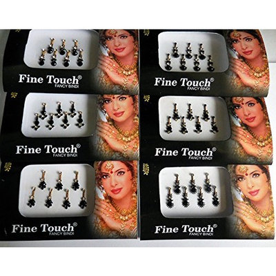 6 Full Pack Lot Assorted Multicolor Bindi Forehead Tattoos Stickers-BIN5A