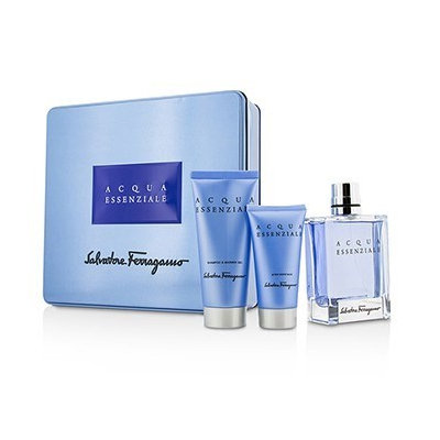 Salvatore Ferragamo Acqua Essenziale Coffret: Eau De Toilette Spray 100Ml/3.4Oz + After Shave Balm 50Ml/1.7Oz + Shower G