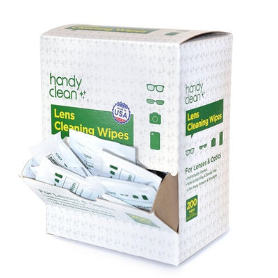 Pre-moistened Lens and Glass Cleaning Wipes: for Glasses, Camera, Cell Phone, Smartphone, and Tablet – Safe for AR lenses, Quick Drying, Streak Free, Disposable - Individually Wrapped - 200 Pack
