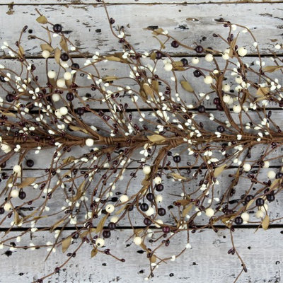Kmi International Burgundy and Cream Mixed Berry Garland with Leaves