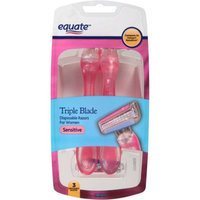 Equate Sensitive Triple Blade Disposable Razors for Woman, 3 count