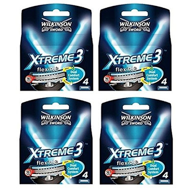 Wilkinson Sword Xtreme3, 4 Count Refill Razor Blades (Pack of 4) + FREE LA Cross Manicure 74858