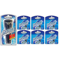 Personna Matrix3 Advanced Triple Blade Razor Handle + Matrix3 Titanium Triple Blade Refill Cartridge Blades, 4 Ct. (Pack of 6) + FREE Old Spice Deadlock Spiking Glue, Travel Size, .84 Oz