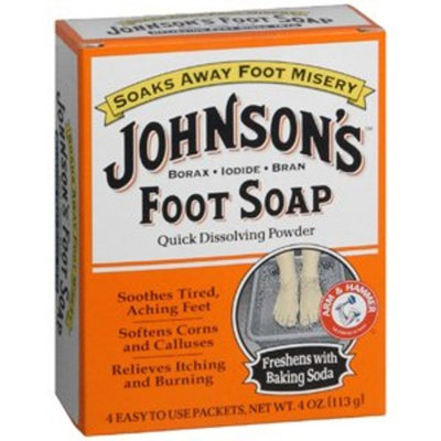 Johnson's Foot Soap Quick Dissolving Powder, Pack of 6 (24 Easy To Use Packets)