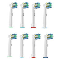 VeniCare Replacement Brush Heads Compatible with Oral-B Electric Toothbrush - Model EB-25A Floss Action Works with all Oral B Brush Handles (except for Sonic models) , Cleanest, Sparkling Teeth (8)