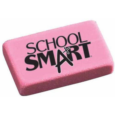 School Smart Pink Block Eraser - 1-1/8 x 15/16 x 3/8, BX/60
