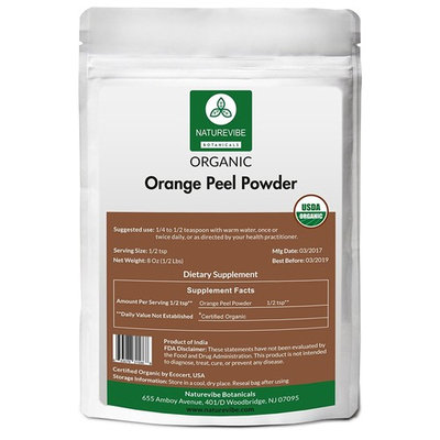 Naturevibe Botanicals Orange Peel Powder (8 Oz) | Citrus sinensis L. | Food Spice | Promotes Anti-Ageing & Skin Health