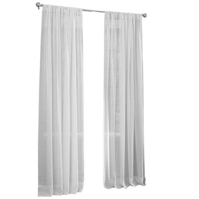 LA Linen VoileDrap-118X92-White Sheer Voile Drape Panel White - 118 x 92 in.