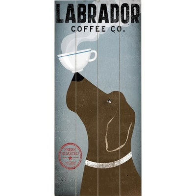 Artehouse LLC Labrador Coffee Graphic Art Multi-Piece Image on Wood