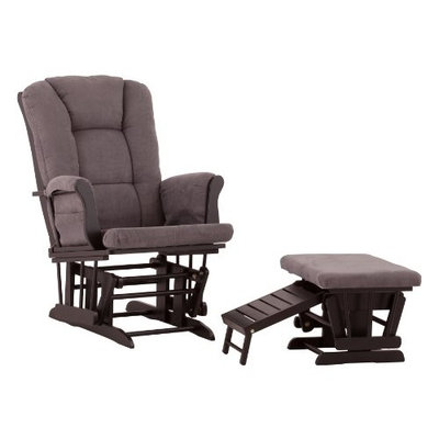 Status Veneto Glider and Nursing Ottoman, Black/Grey
