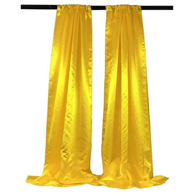 LA Linen BDbridal58x96-2Pk-YellowB47 Bridal Satin Backdrop Yellow - 58 x 96 in. - Pack of 2