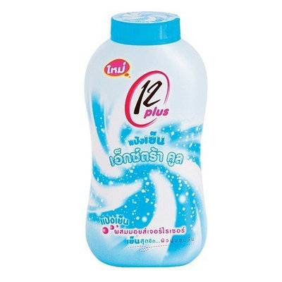 12 Plus Extra Cool Powder Anti - Bacteria(blue). (Product of Thailand.)