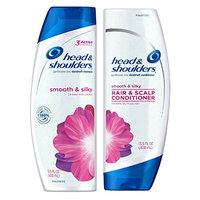 Head & Shoulders Smooth and Silky 24 Hour Frizz Control Dandruff Shampoo 13.5 fl oz & Conditioner 13.5 fl oz - 1 Bottle Each