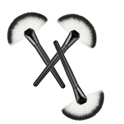 NUOFENG 3 Pcs Fan Shape Premium Hair Makeup Brush Cosmetic Foundation Blending Blush Face Powder Brush Makeup Tool