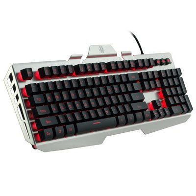 Cliptec 7 LED Color Illuminated Backlight Backlit Multimedia USB Wired Gaming Keyboard Aluminum Base