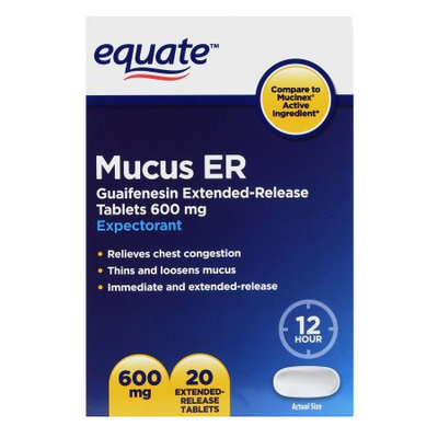 Equate Eq Mucus Extended Release 600mg Tablets