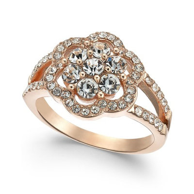 Rose Gold-Tone Crystal Flower Ring, Created for Macy's
