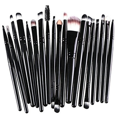 Elever Womens 20pcs Professional Powder Eyeshadow Eyeliner Lip Brush Tool Makeup Brushes Set