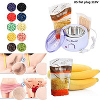 Auwer Hair Removal Electric Wax Warmer Kit Melting Pot Professional Portable Electric with A Bag Of Hard Wax Beans and 20 Wiping Sticks, Depilatory Set